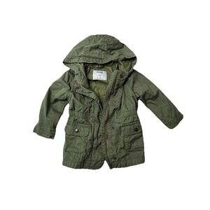 Old Navy Baby Toddler Utility Jacket Army Green Hooded 12-18M
